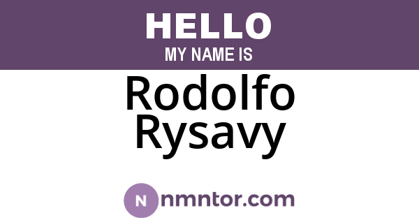 Rodolfo Rysavy