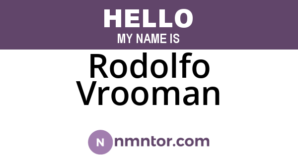 Rodolfo Vrooman