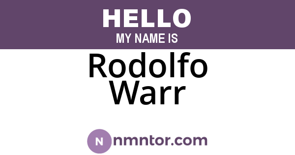 Rodolfo Warr