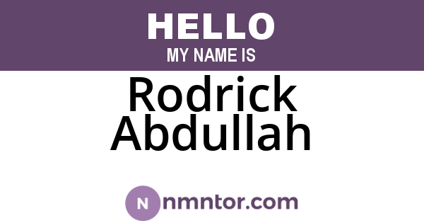 Rodrick Abdullah