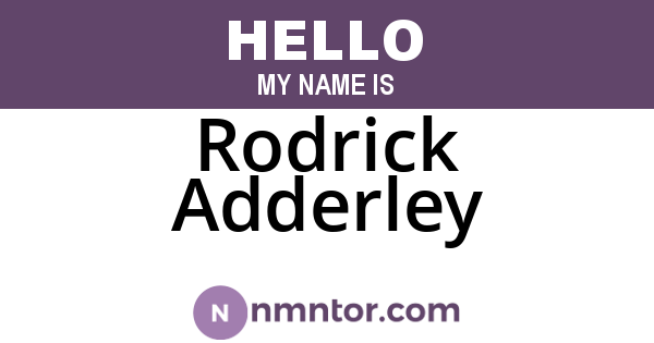 Rodrick Adderley