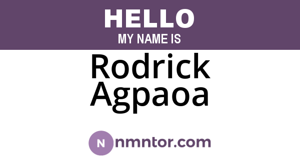 Rodrick Agpaoa