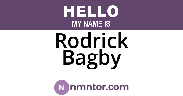 Rodrick Bagby