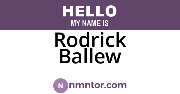 Rodrick Ballew