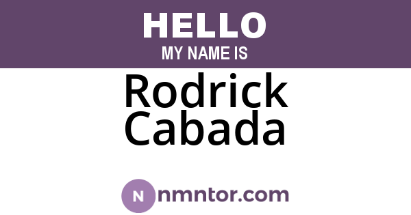 Rodrick Cabada