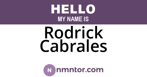 Rodrick Cabrales