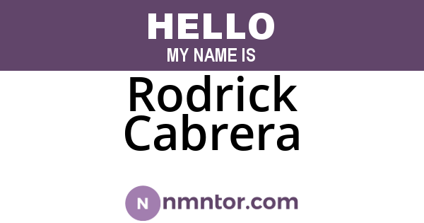 Rodrick Cabrera