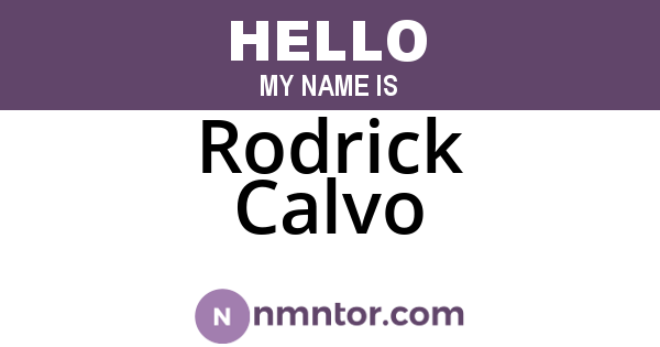 Rodrick Calvo
