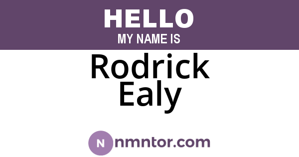 Rodrick Ealy
