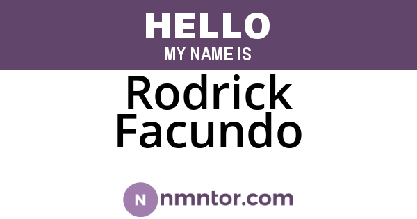 Rodrick Facundo