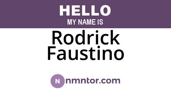 Rodrick Faustino