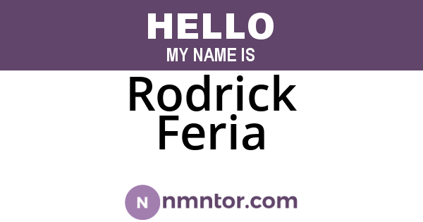 Rodrick Feria