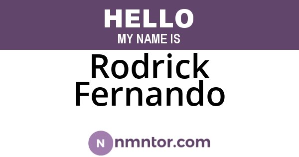 Rodrick Fernando