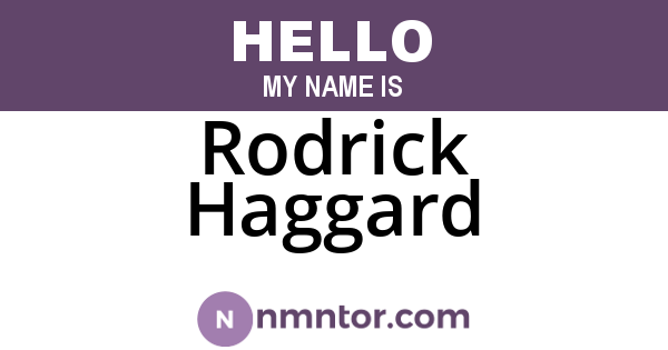 Rodrick Haggard