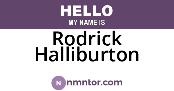 Rodrick Halliburton
