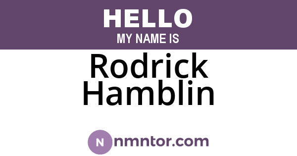 Rodrick Hamblin
