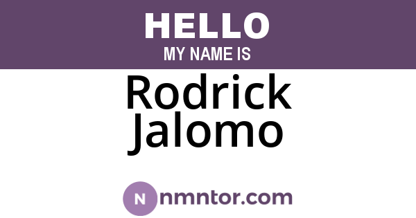 Rodrick Jalomo