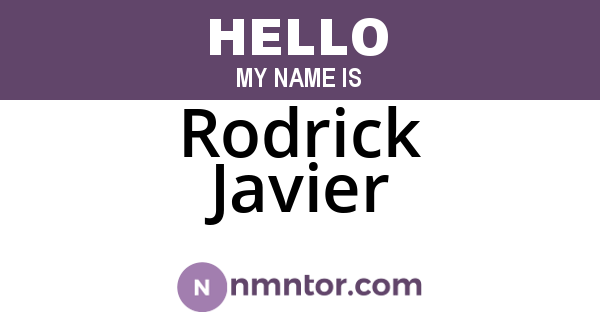 Rodrick Javier