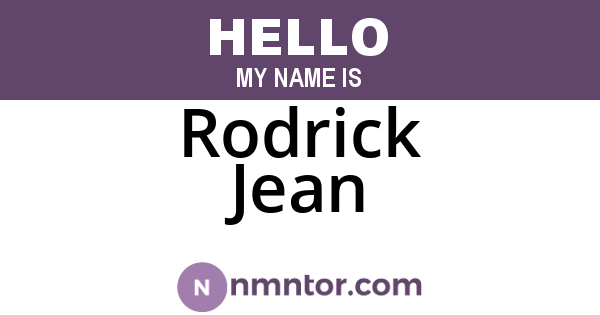 Rodrick Jean