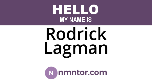 Rodrick Lagman