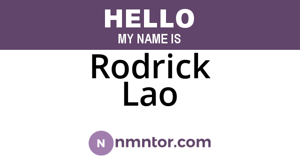 Rodrick Lao