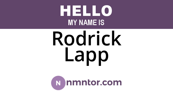 Rodrick Lapp