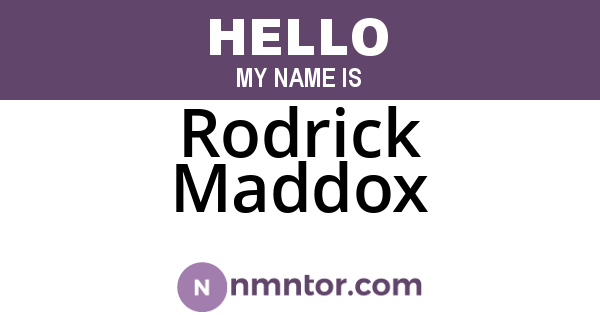Rodrick Maddox