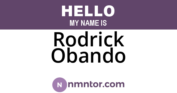 Rodrick Obando