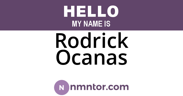 Rodrick Ocanas