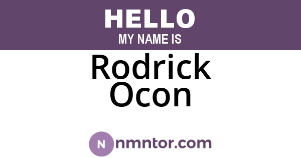 Rodrick Ocon