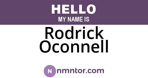 Rodrick Oconnell