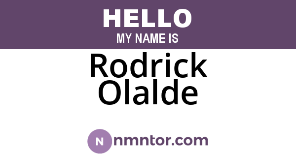 Rodrick Olalde