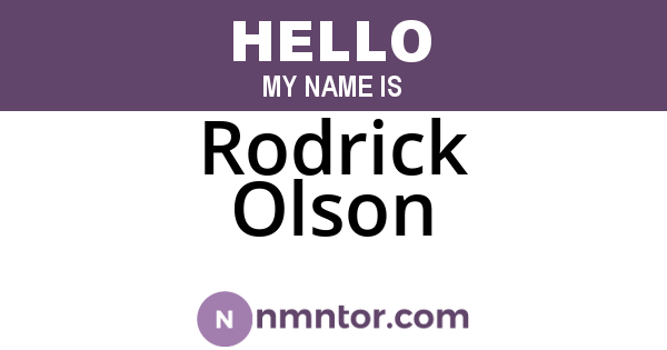 Rodrick Olson