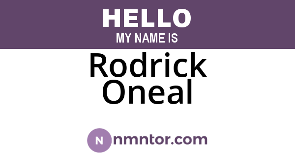 Rodrick Oneal