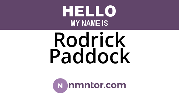 Rodrick Paddock