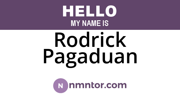 Rodrick Pagaduan