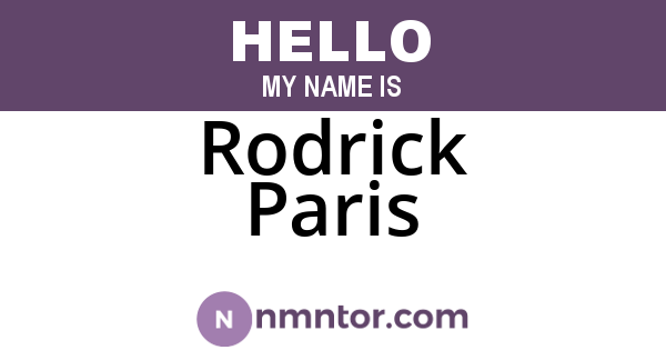 Rodrick Paris