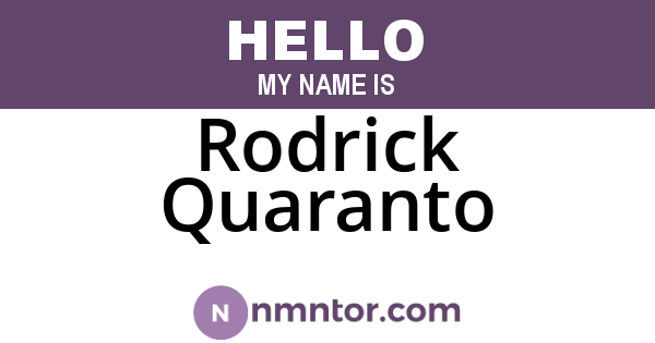 Rodrick Quaranto