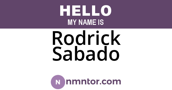 Rodrick Sabado
