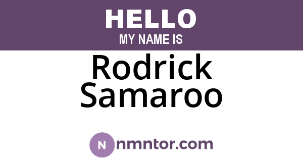 Rodrick Samaroo