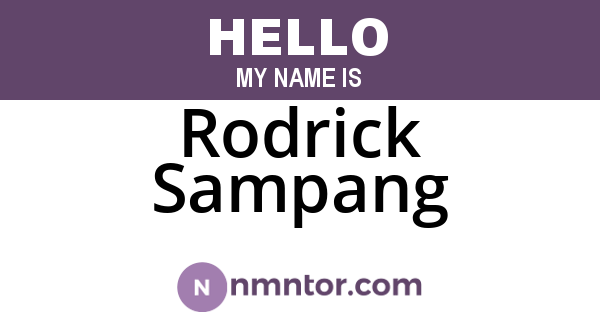 Rodrick Sampang