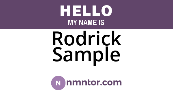 Rodrick Sample