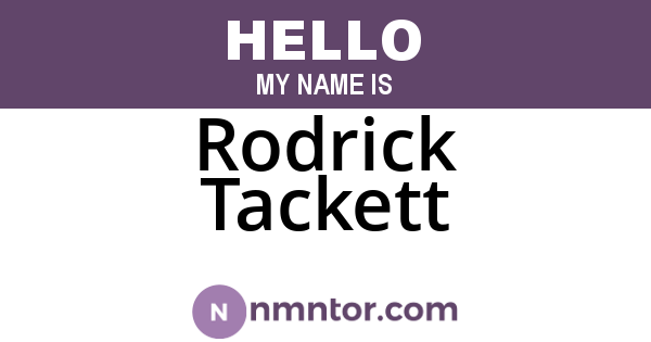 Rodrick Tackett