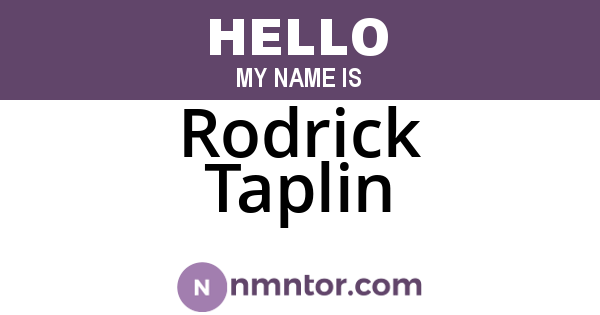 Rodrick Taplin