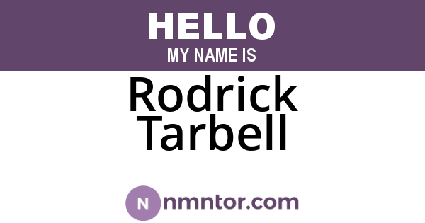 Rodrick Tarbell