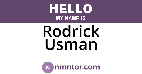 Rodrick Usman
