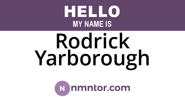 Rodrick Yarborough