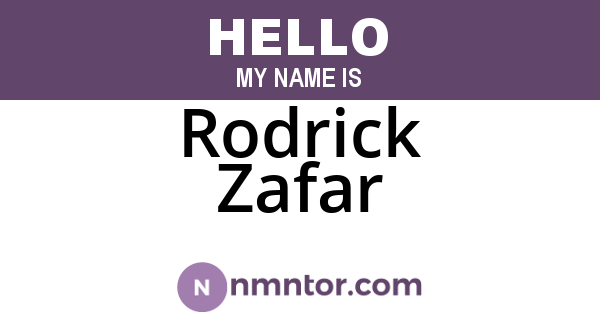 Rodrick Zafar