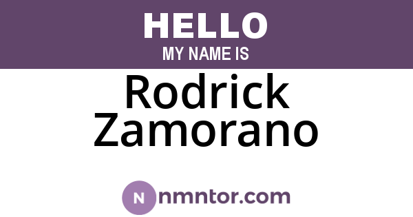 Rodrick Zamorano
