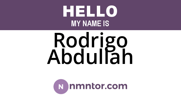 Rodrigo Abdullah